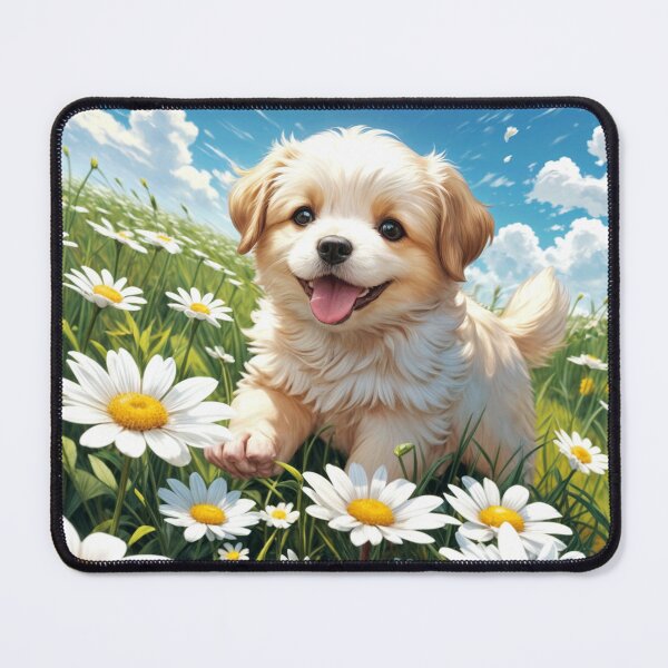 Item preview, Puppy and flowers in spring designed and sold by caperaerik.