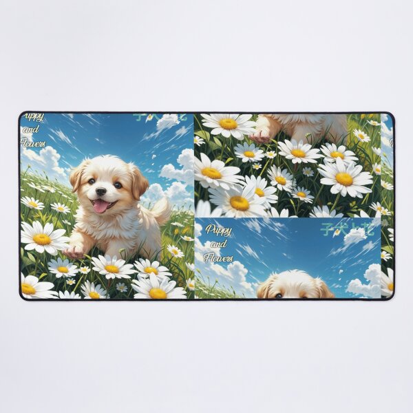 Item preview, Puppy and flowers in spring designed and sold by caperaerik.