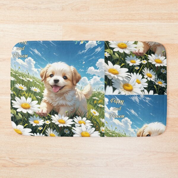 Item preview, Puppy and flowers in spring designed and sold by caperaerik.