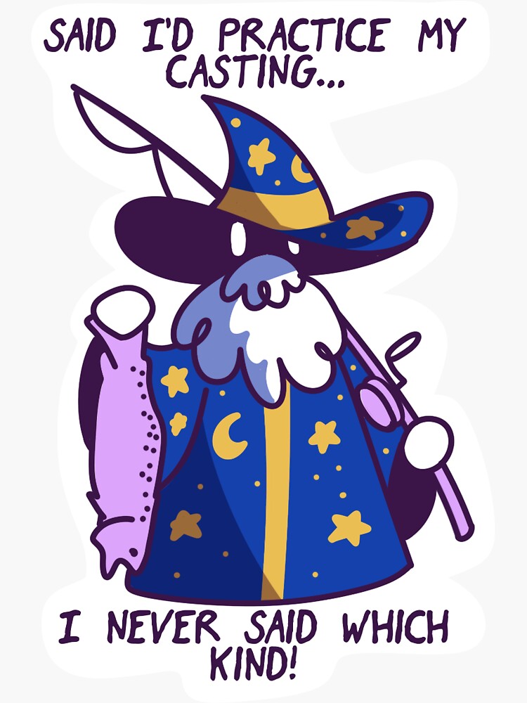 Thumbnail 3 of 3, Sticker, wizard practicing his casting designed and sold by ElijahDugdale.
