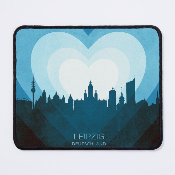 Item preview, Leipzig Germany Skyline Hearts Blue designed and sold by ArtPrints.