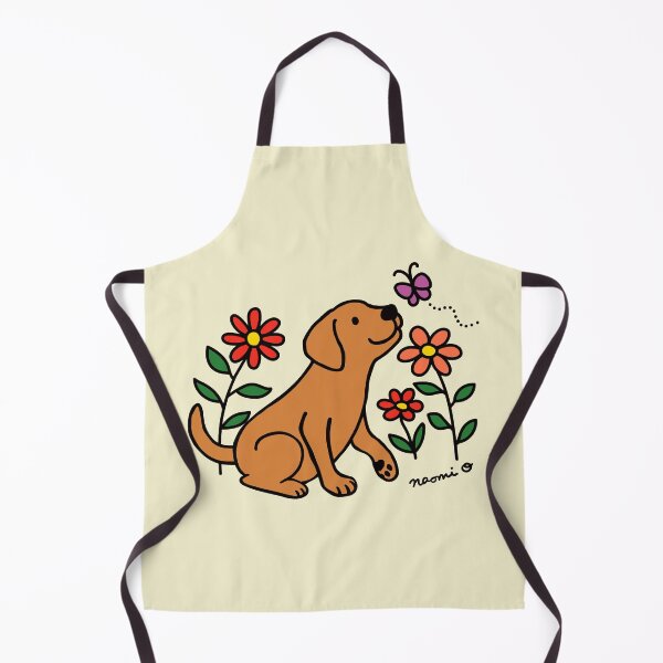 Item preview, Fox Red Labrador Butterfly and Daisies Cartoon designed and sold by HappyLabradors.