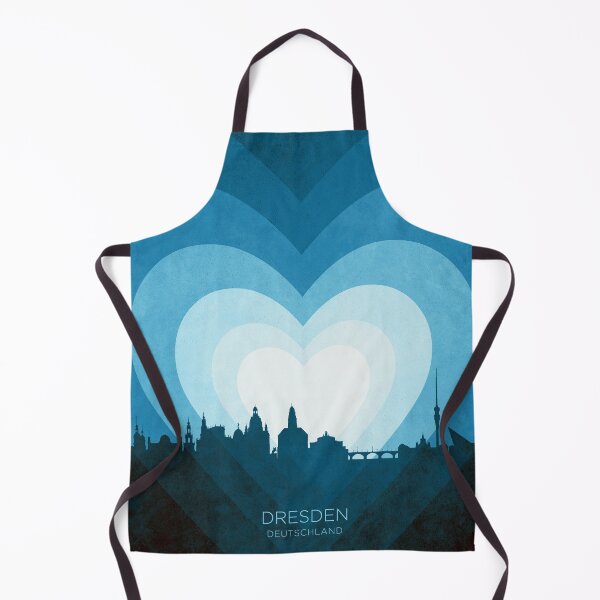 Item preview, Dresden Germany Skyline Hearts Blue designed and sold by ArtPrints.