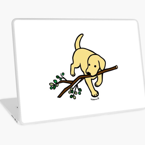 Item preview, Laboratoire jaune portant une branche designed and sold by HappyLabradors.