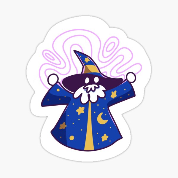 wizard casting big pink spell Sticker