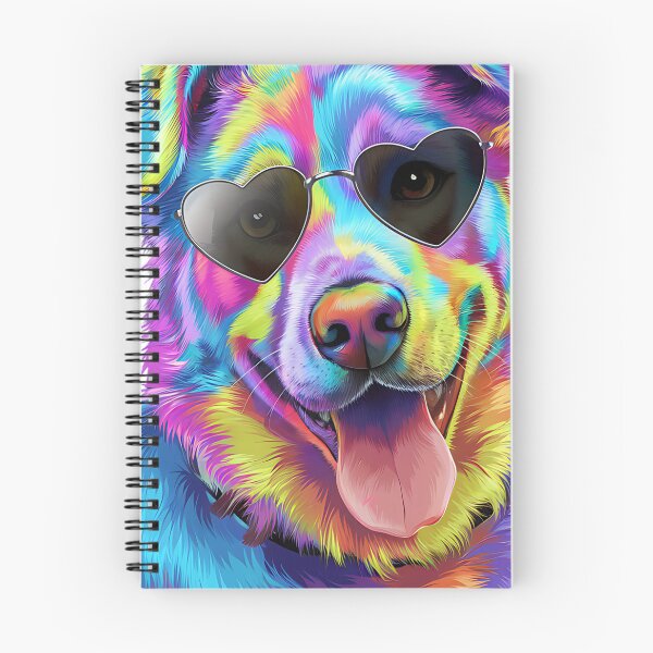 Item preview, Colorful Psychedelic Dog with Heart Sunglasses designed and sold by Taans-Creation.