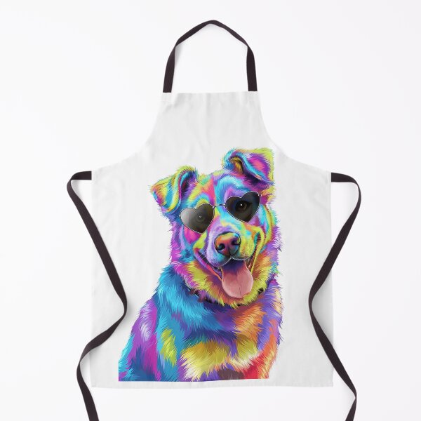 Item preview, Colorful Psychedelic Dog with Heart Sunglasses designed and sold by Taans-Creation.