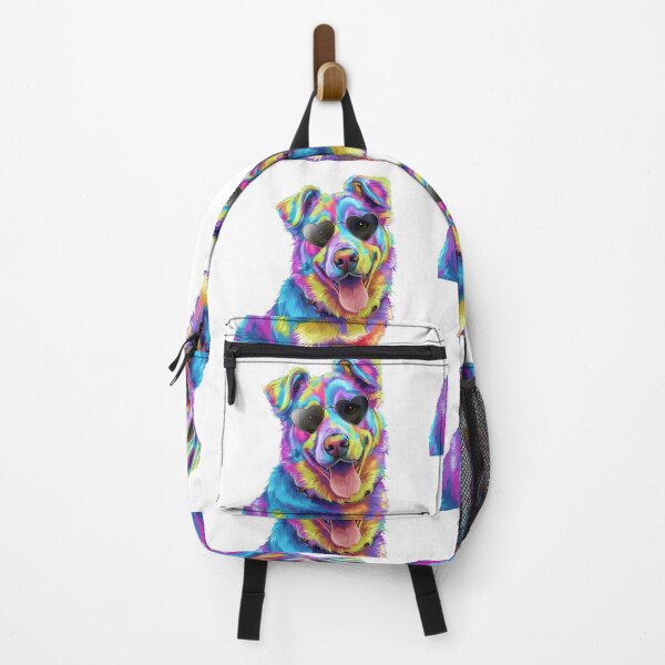 Item preview, Colorful Psychedelic Dog with Heart Sunglasses designed and sold by Taans-Creation.