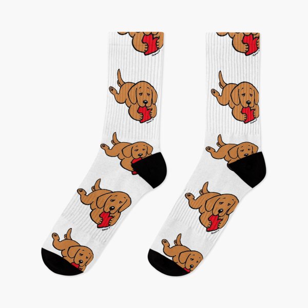 Item preview, Fox Red Labrador Chewing Heart Valentine designed and sold by HappyLabradors.