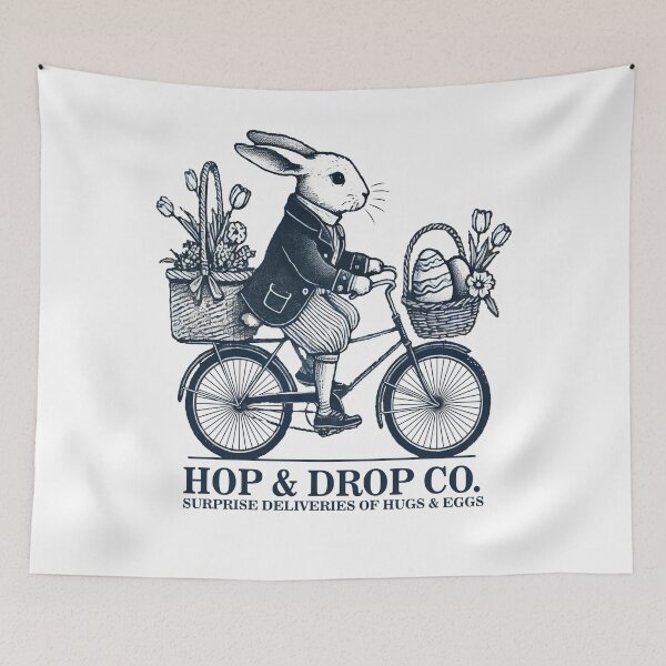 Item preview, Easter Retro Bunny Surprise Bike Deliveries designed and sold by LuminOrb.