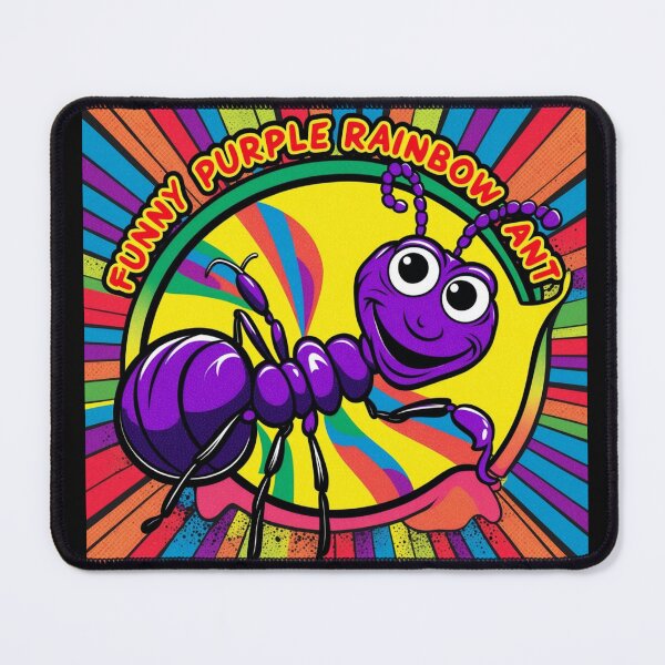 Item preview, Funny Purple Rainbow Ant | Pouf Store designed and sold by Natho Templates.