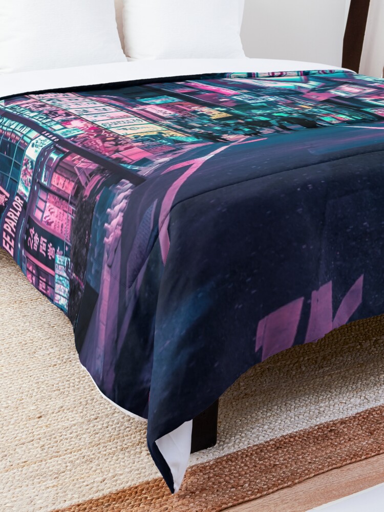 Alternate view of Tokyo - A Neon Wonderland Comforter