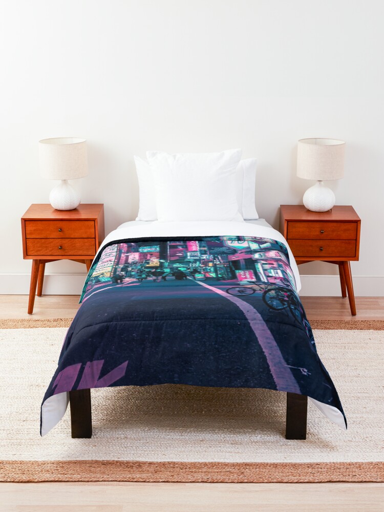 Alternate view of Tokyo - A Neon Wonderland Comforter