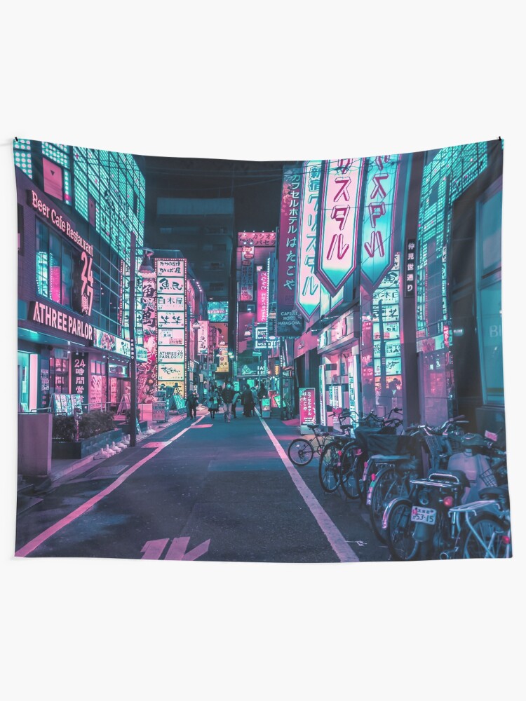Alternate view of Tokyo - A Neon Wonderland Tapestry