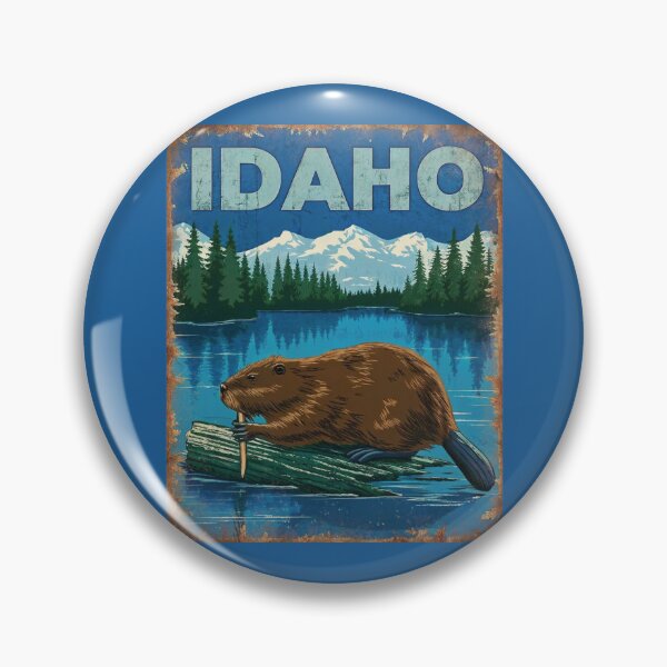 Item preview, Idaho Beaver Poster – Vintage Wildlife Forest Print designed and sold by PastEcho.