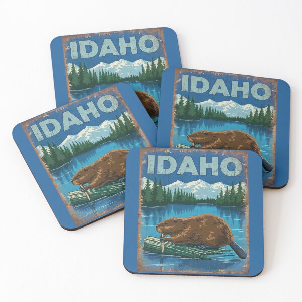 Item preview, Idaho Beaver Poster – Vintage Wildlife Forest Print designed and sold by PastEcho.