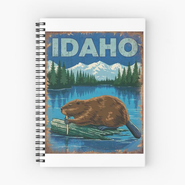 Item preview, Idaho Beaver Poster – Vintage Wildlife Forest Print designed and sold by PastEcho.
