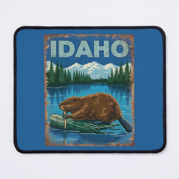 Item preview, Idaho Beaver Poster – Vintage Wildlife Forest Print designed and sold by PastEcho.