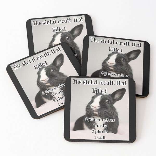 Item preview, The sinful mouth - rabbit eats cable, wall, carpet designed and sold by LiskoDesign.
