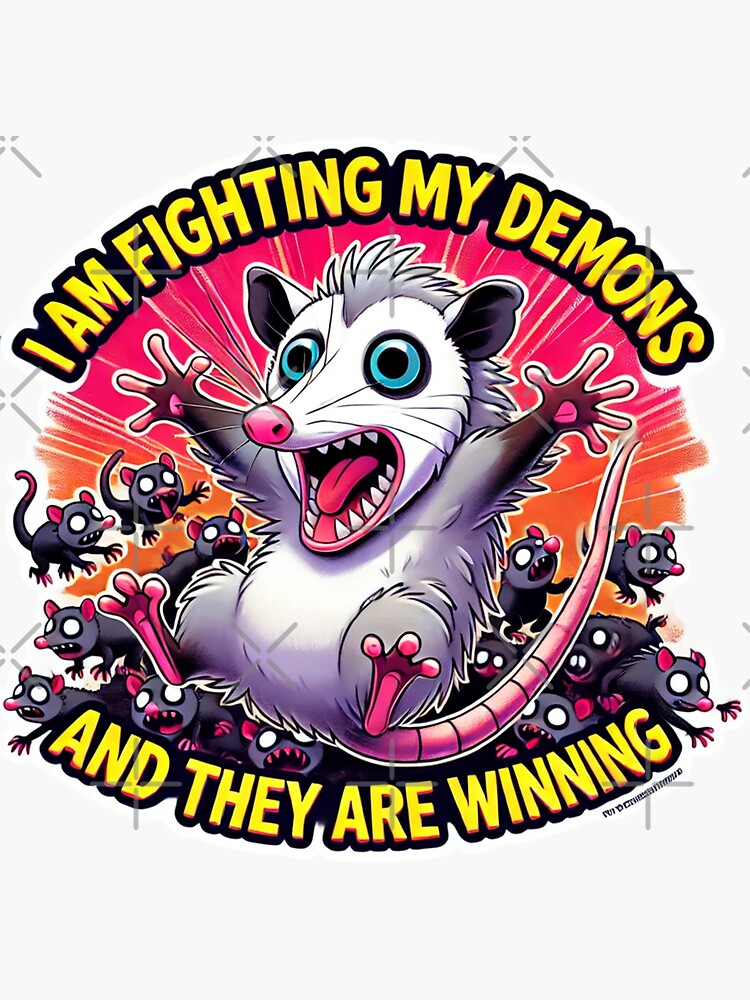 Thumbnail 3 of 3, Sticker, Demonic Possum Pile-Up designed and sold by Coollzone.