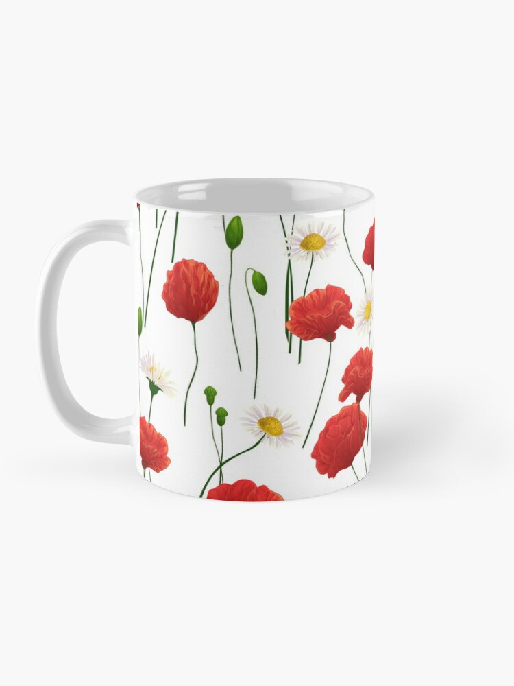 Pink Retro Daisy Mug 10 Oz Travel Mug With Lid Pink Daisy 