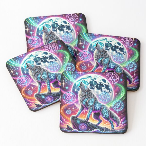 Item preview, A Vibrant & Magical Wolf designed and sold by Dream Bloom Gallery.
