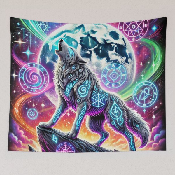 Item preview, A Vibrant & Magical Wolf designed and sold by Dream Bloom Gallery.