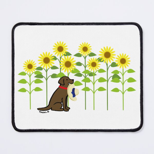Item preview, Chocolate Labrador Retriever and Sunflowers designed and sold by HappyLabradors.