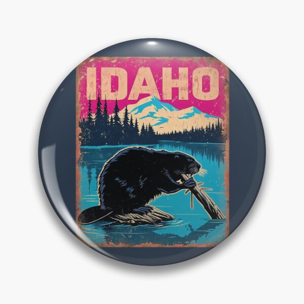 Item preview, Idaho Beaver – Retro Wildlife Poster designed and sold by PastEcho.