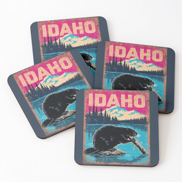 Item preview, Idaho Beaver – Retro Wildlife Poster designed and sold by PastEcho.