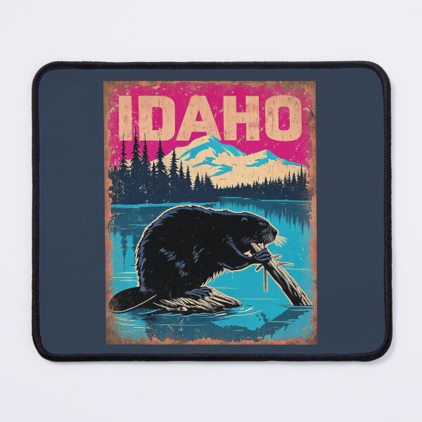 Item preview, Idaho Beaver – Retro Wildlife Poster designed and sold by PastEcho.