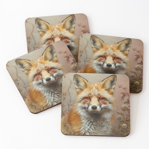 Item preview, Majestic Red Fox Close-Up with Soft Pastel Background designed and sold by daila70.