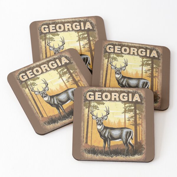 Item preview, Georgia Deer – Vintage Wildlife Poster designed and sold by PastEcho.