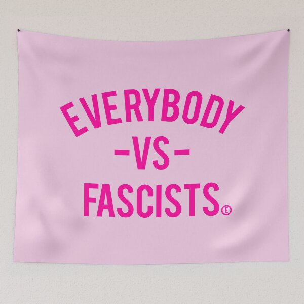 Item preview, Everybody VS Fascists (circle E for equality) hot pink designed and sold by Thelittlelord.