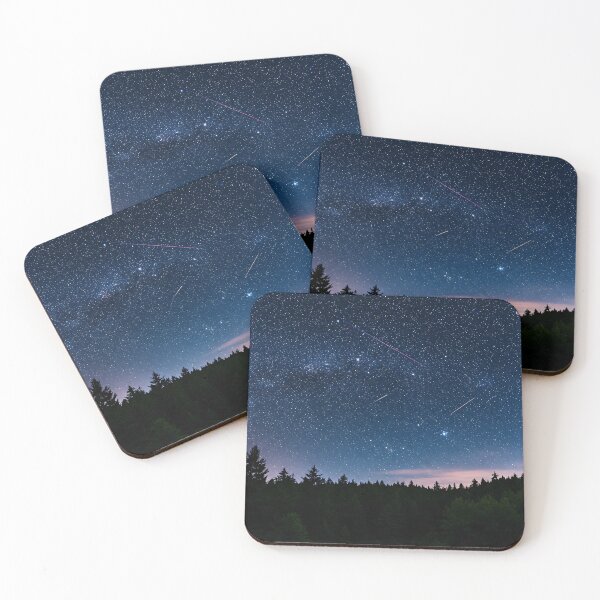 Item preview, Night Sky with Shooting Stars and Forest Background designed and sold by javastocks.