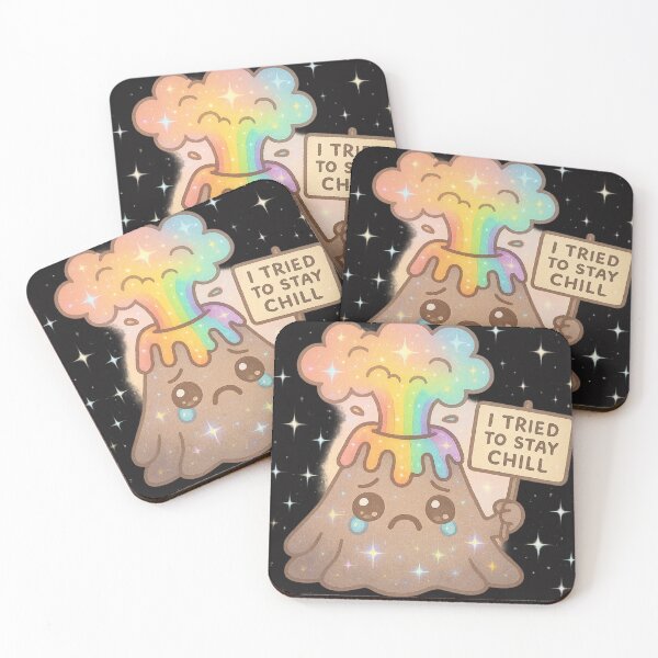 Item preview, Cute Volcano Meltdown Holographic Sticker designed and sold by MindsInBloom.
