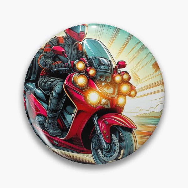 Item preview, AI Biker Touring Through Nature – Scenic Motorcycle Adventure Design for Travel, Scooter, and Outdoor Lovers designed and sold by knalpot-design.