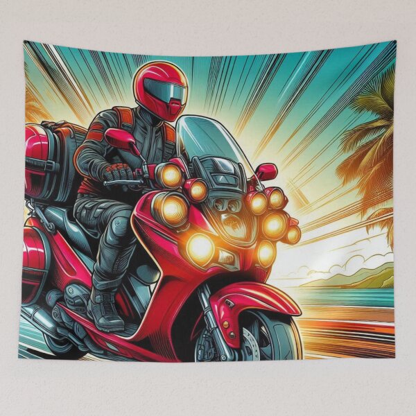 Item preview, AI Biker Touring Through Nature – Scenic Motorcycle Adventure Design for Travel, Scooter, and Outdoor Lovers designed and sold by knalpot-design.