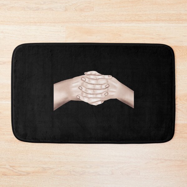 Item preview, Skin-colored hands clasped together, holding each other, with black border designed and sold by katecheerycake.