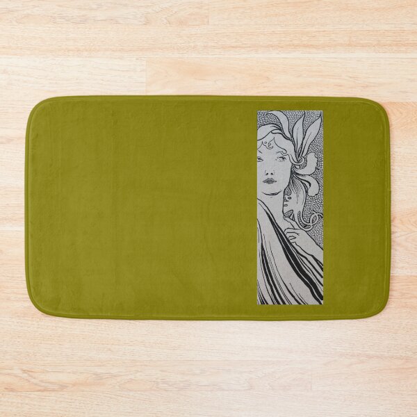Item preview, Art by Mike Linocut woman with long hair, Art Nouveau ornament designed and sold by allartbymike.