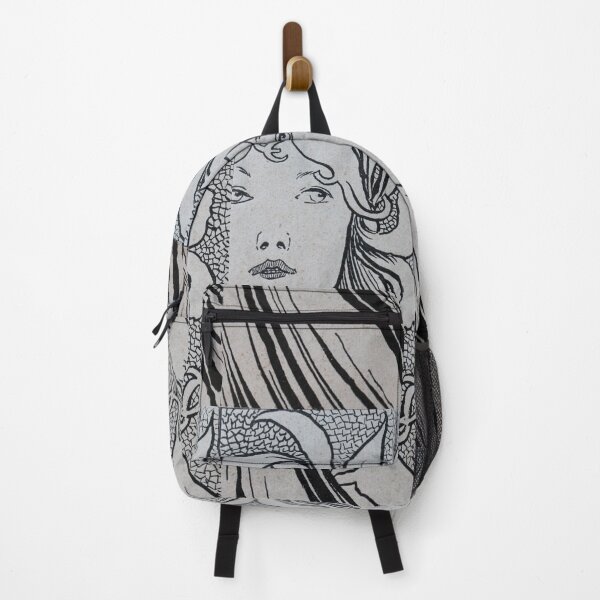 Item preview, Art by Mike Linocut woman with long hair, Art Nouveau ornament designed and sold by allartbymike.