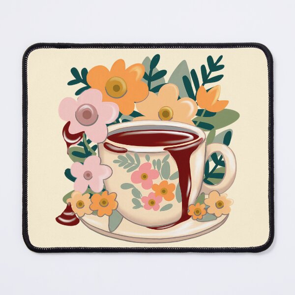 Item preview, Floral cup of chocolate hot drink illustration design designed and sold by Clara Fruggeri.