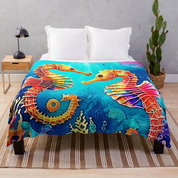 Item preview, Colorful Seahorse Pair Design designed and sold by Health And Fitness Posts e-Store.