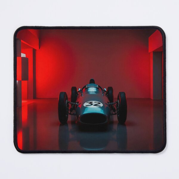 Item preview, vintage racing car front view with red background and reflective lights designed and sold by amithachapa.