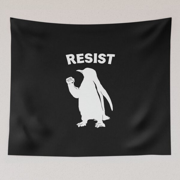 Item preview, Resist Penguin Outline Minimalist Protest Animal Art designed and sold by Adrian Kane.