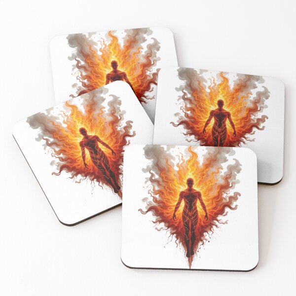 Item preview, Burning up Embodied energy – Silhouette in vibrant fire designed and sold by latelierdechris.