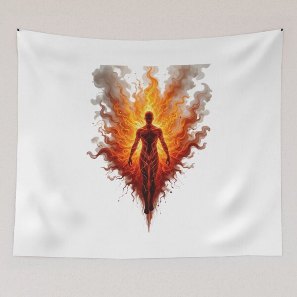 Item preview, Burning up Embodied energy – Silhouette in vibrant fire designed and sold by latelierdechris.