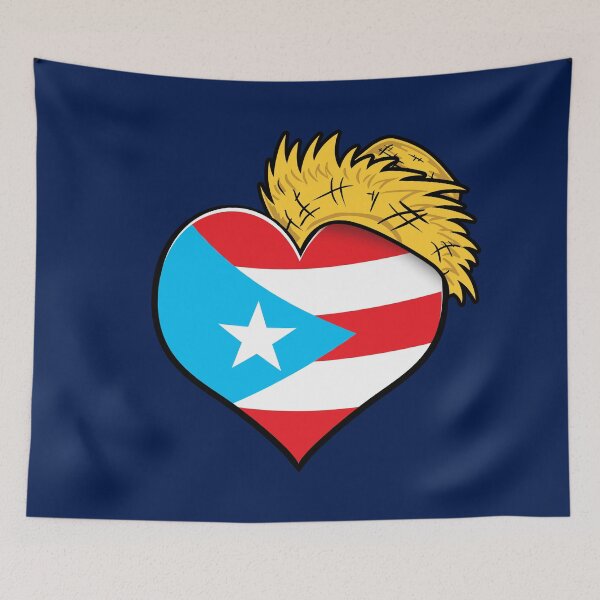 Item preview, Love Puerto Rico Heart and Pava Hat - Blue designed and sold by HectorCantres.