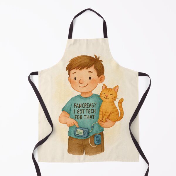 Item preview, Cute Diabetic Kid with Tech and Cat designed and sold by Lacritsa .