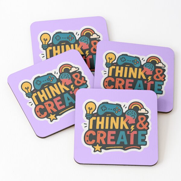 Item preview, Think and Create Motivational Gaming Sticker designed and sold by ExploreAura Studio.